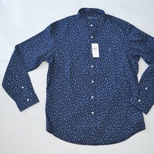 Polo Ralph Lauren Navy floral blue dress shirt new